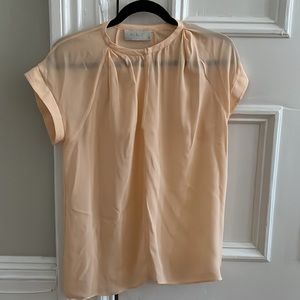 A.L.C silk cream blouse with optional snap front